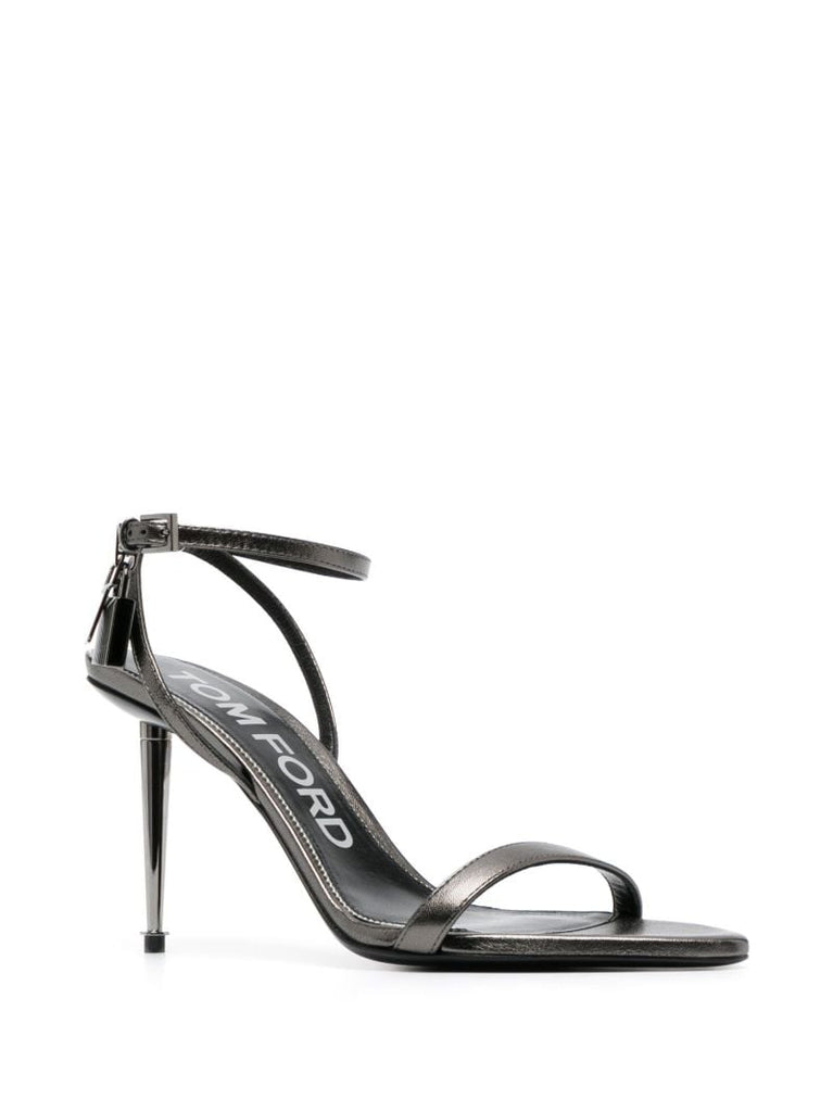 Gray Padlock 105 Leather Sandals