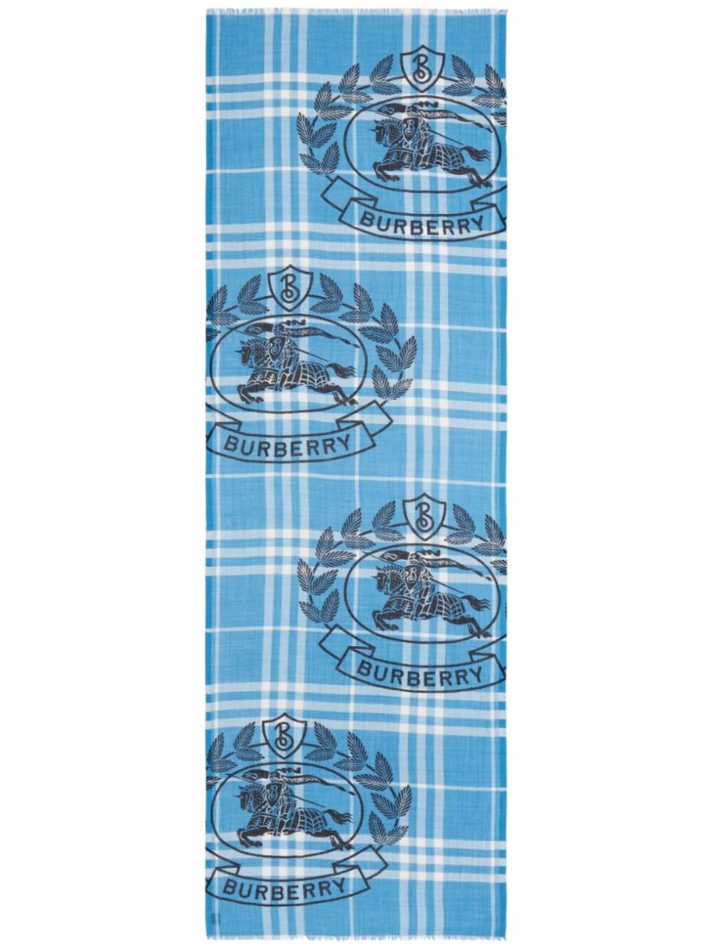 Montage-print Frayed-edge Scarf