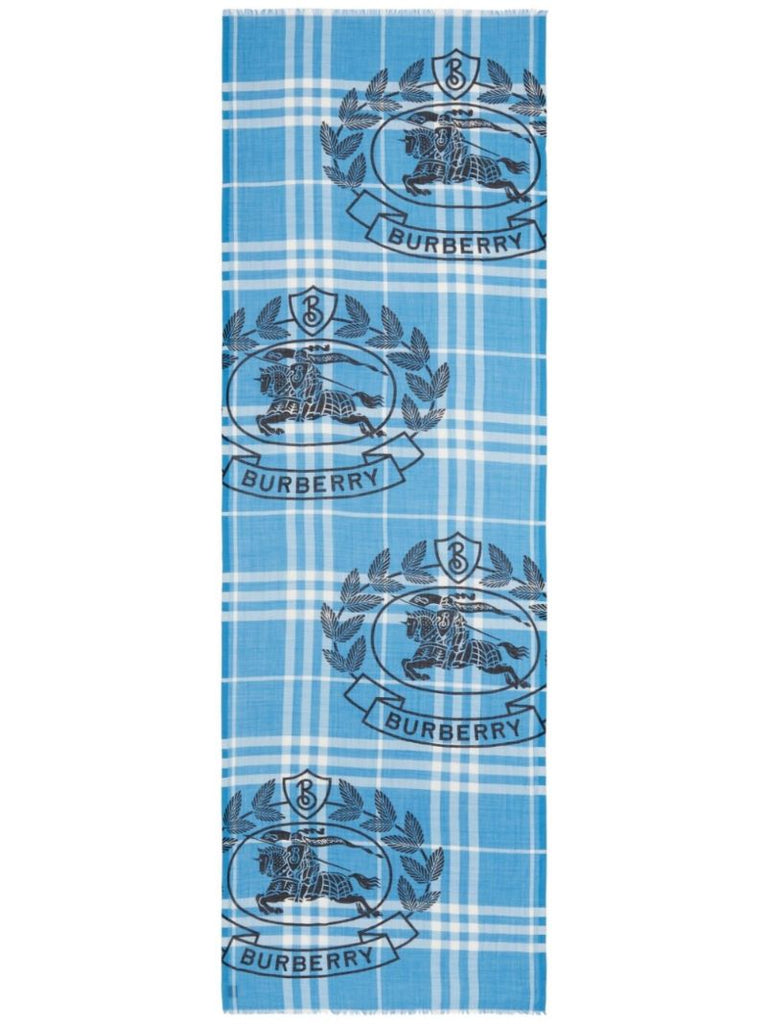 Montage-print Frayed-edge Scarf