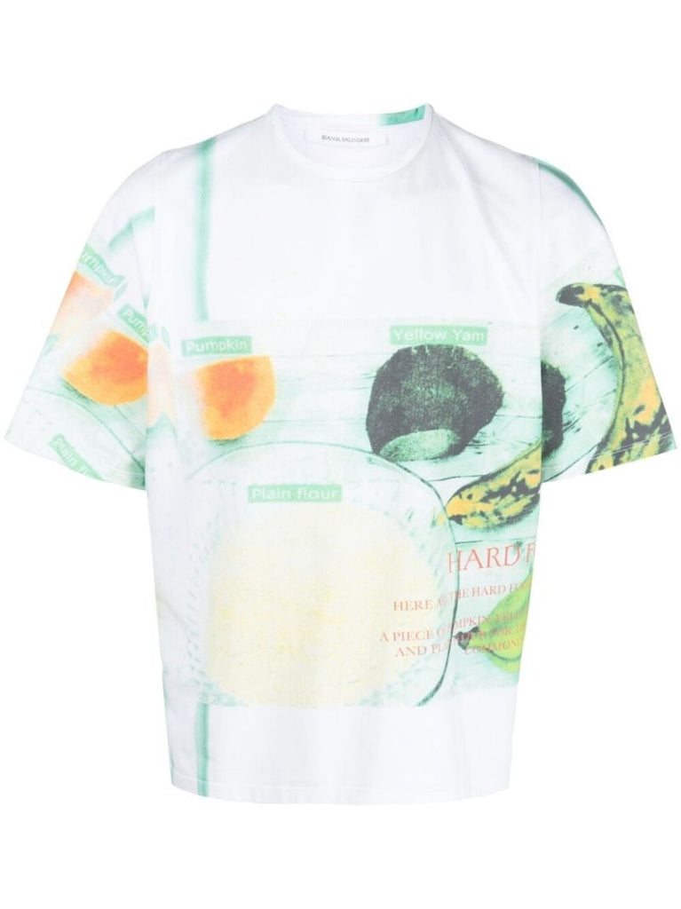 White Graphic Print T-shirt
