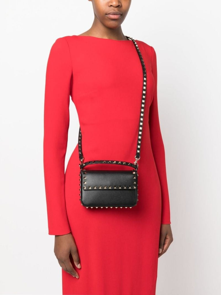 Black Rockstud-embellished Shoulder Bag