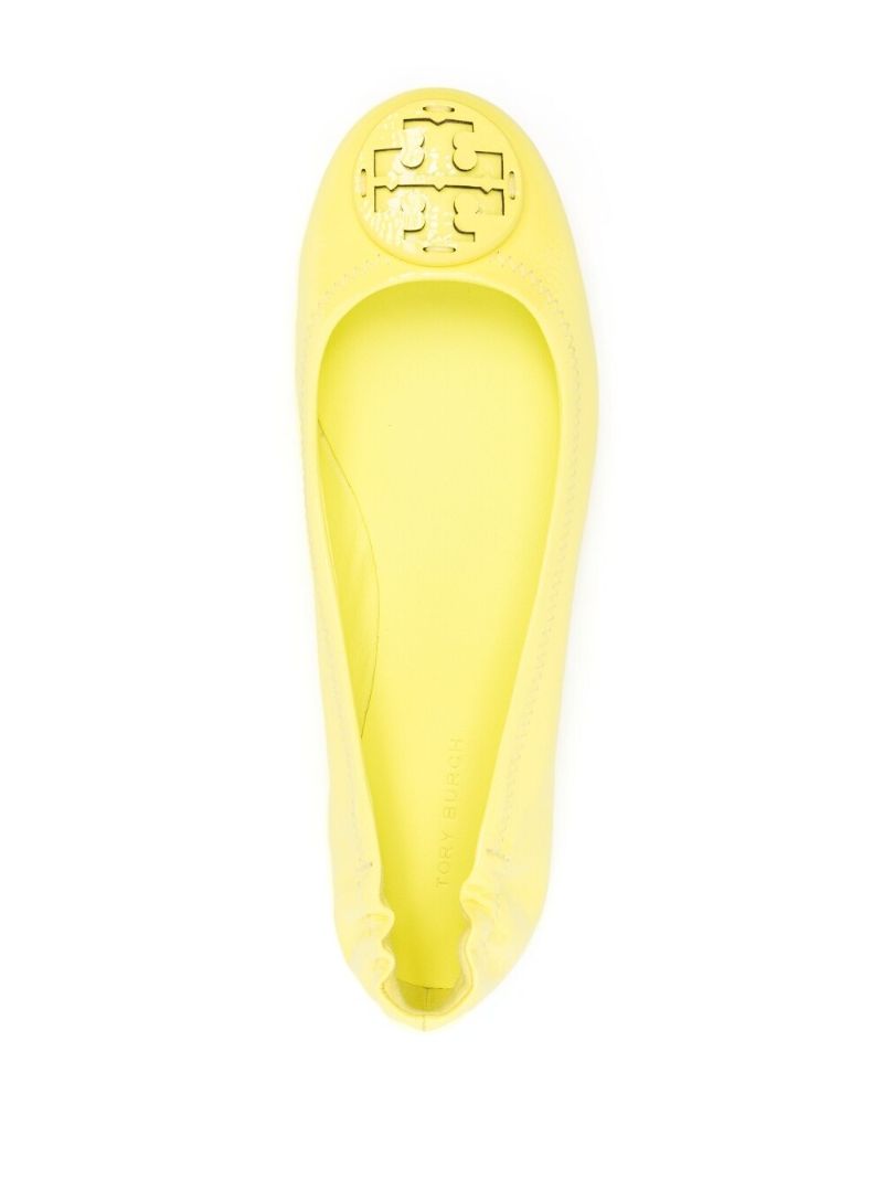 Yellow Leather Ballerina Shoes