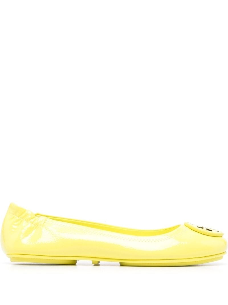 Yellow Leather Ballerina Shoes