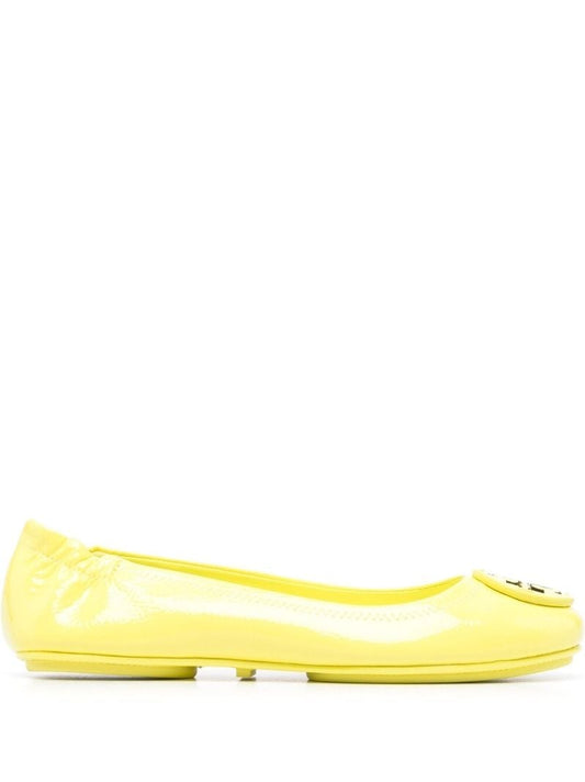 Yellow Leather Ballerina Shoes