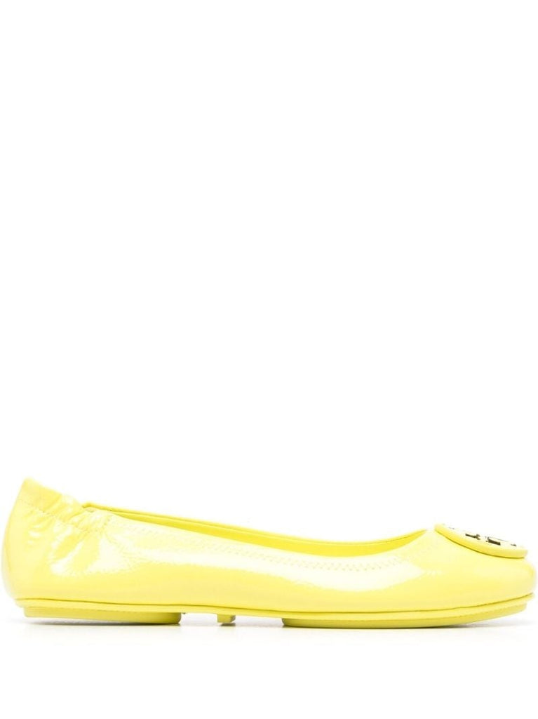 Yellow Leather Ballerina Shoes