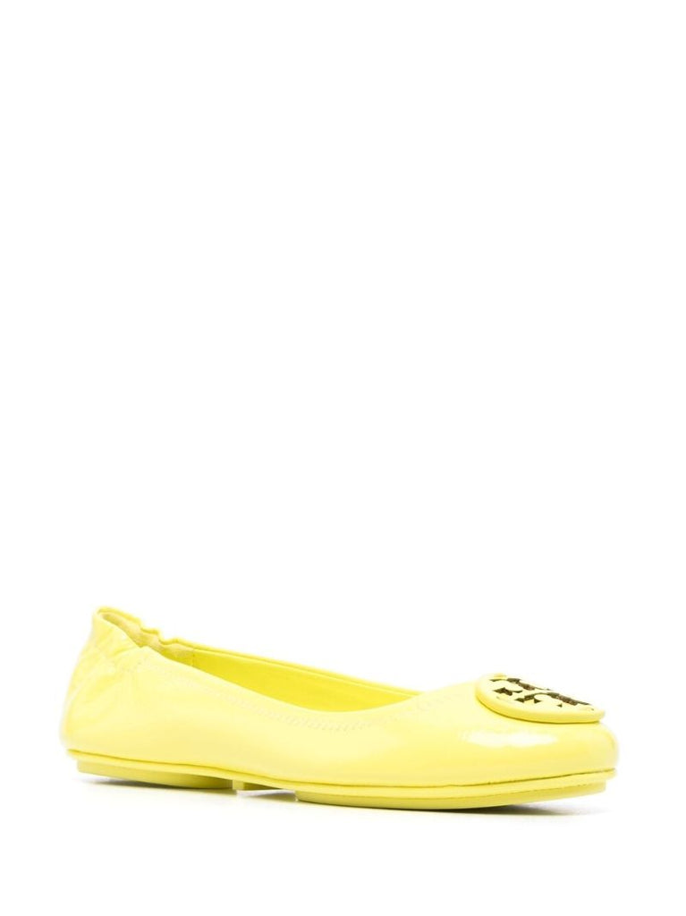Yellow Leather Ballerina Shoes