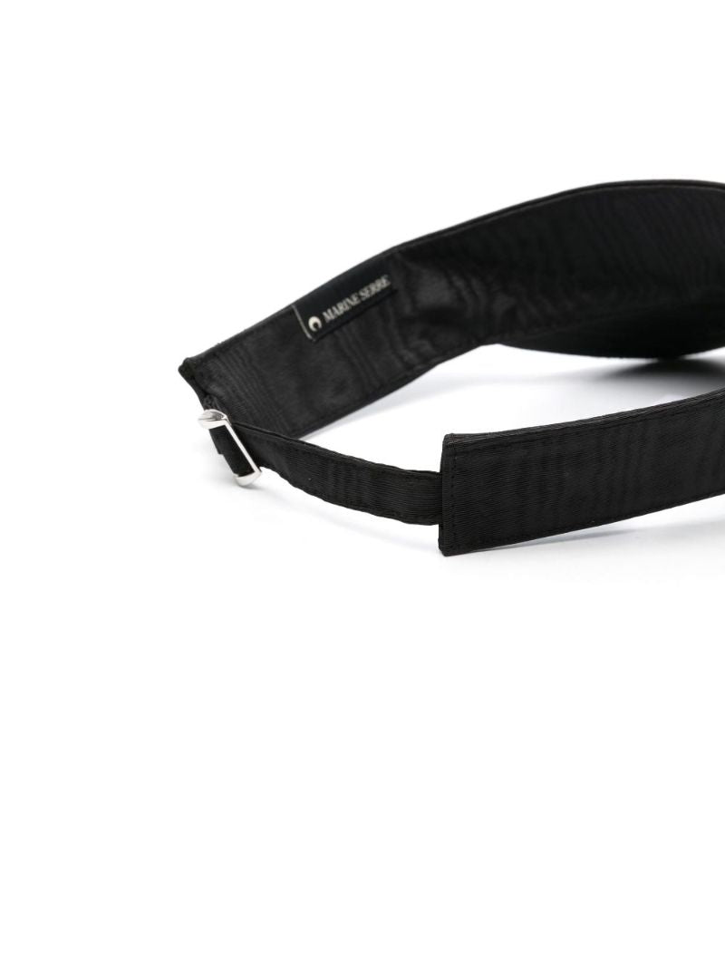 Black Logo Embroidered Visor Cap