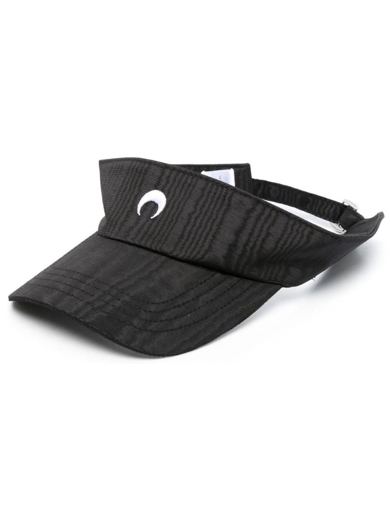 Black Logo Embroidered Visor Cap