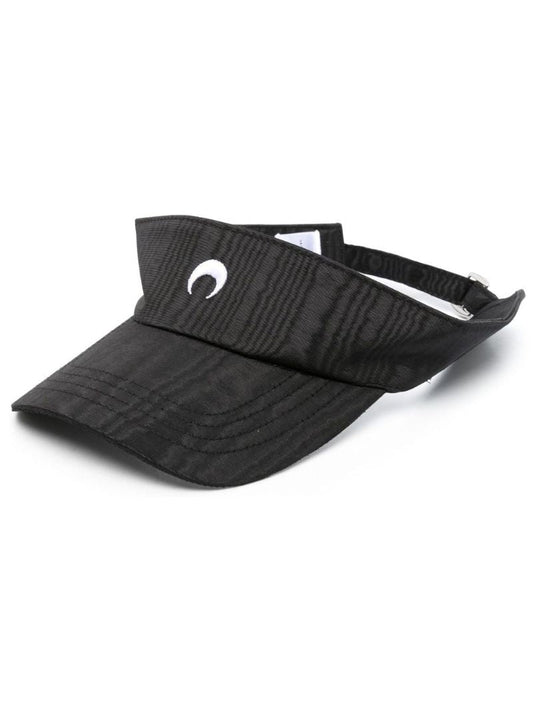 Black Logo Embroidered Visor Cap