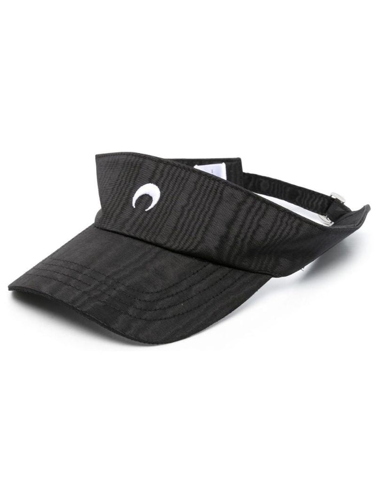 Black Logo Embroidered Visor Cap