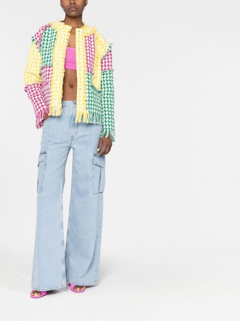 Blue Wide-leg  Cargo Jeans