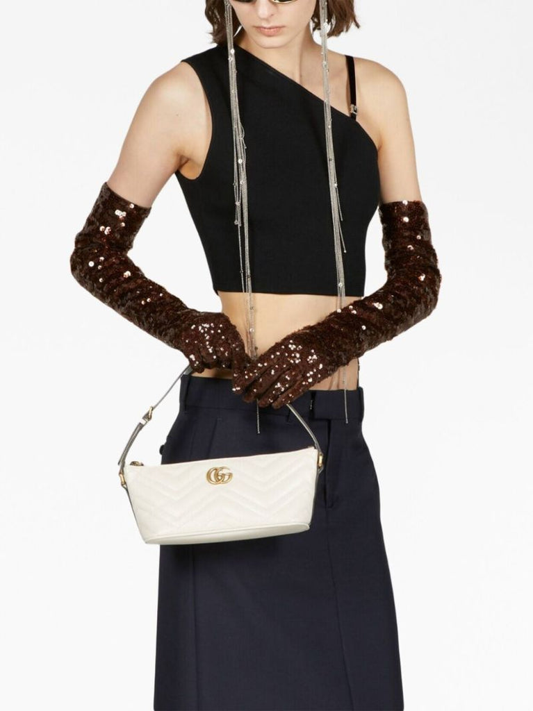 White Gg Marmont MatelassÃ_x0083_Â© Shoulder Bag