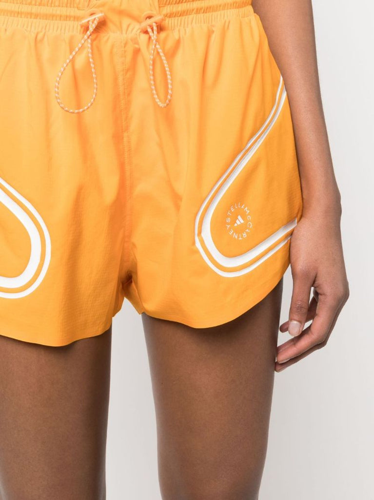 Orange Truepace Drawstring Running Shorts