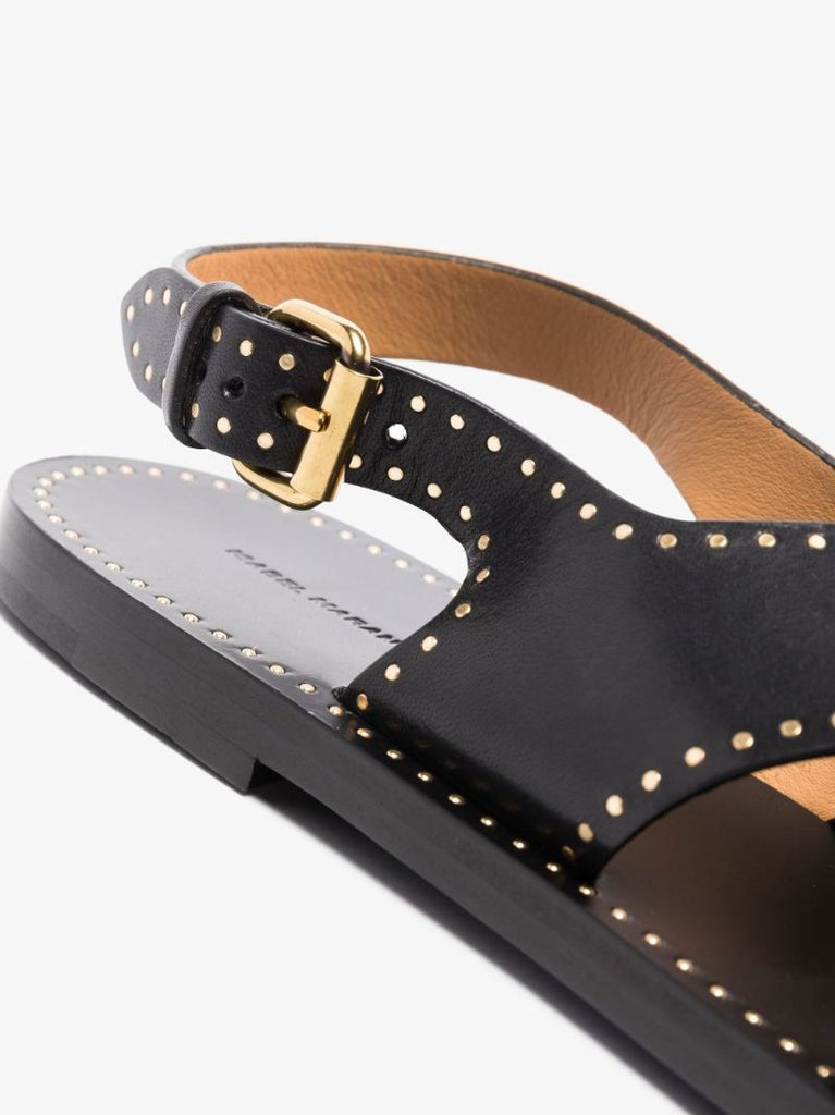 Black Jane Crossover Leather Sandals