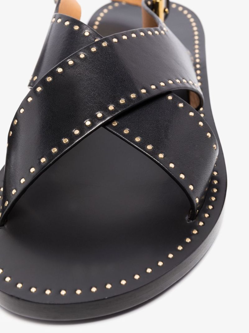 Black Jane Crossover Leather Sandals