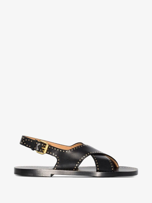 Black Jane Crossover Leather Sandals