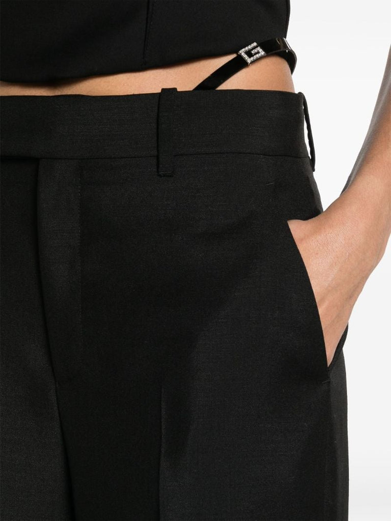 Black Mohair Tailored Trousers
