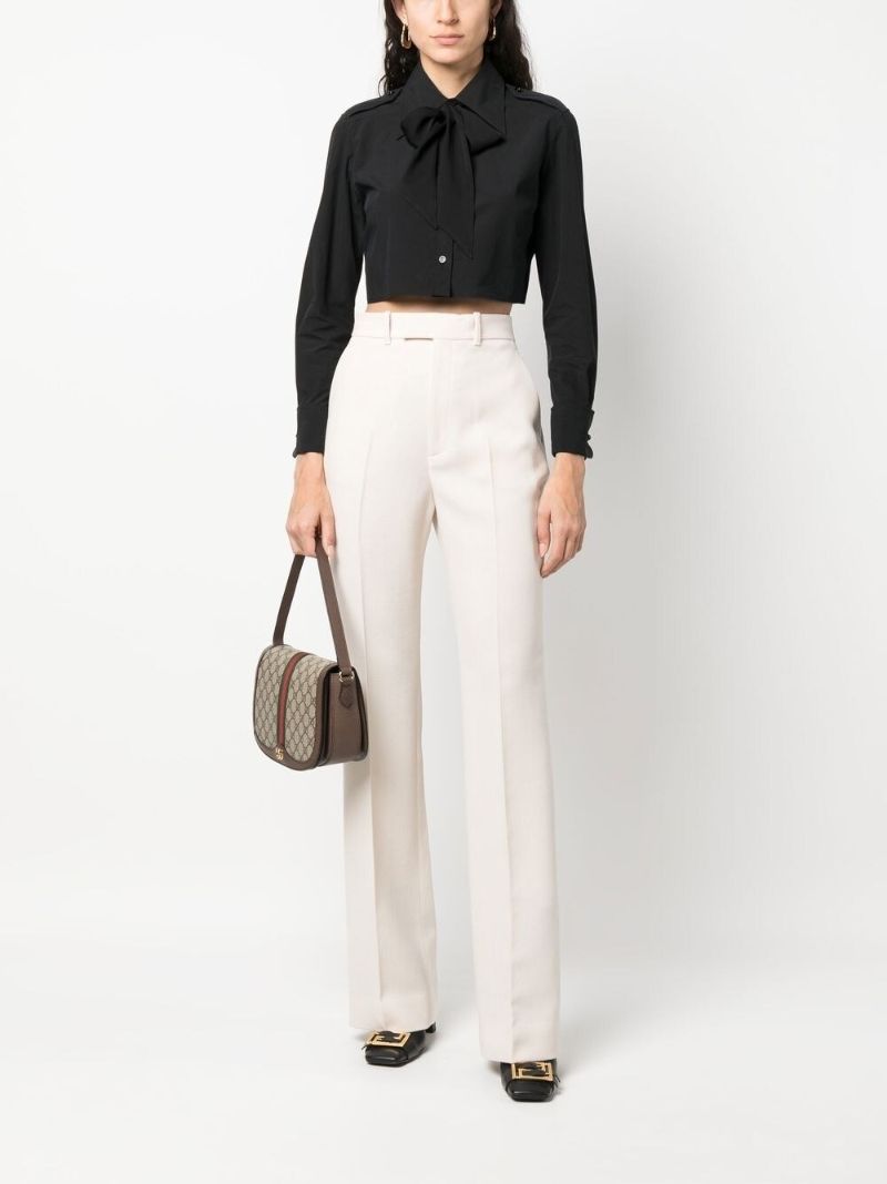 White Tailored Wool Trousers