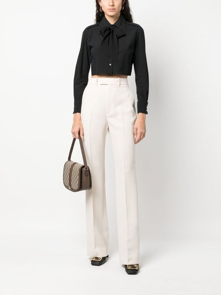 White Tailored Wool Trousers