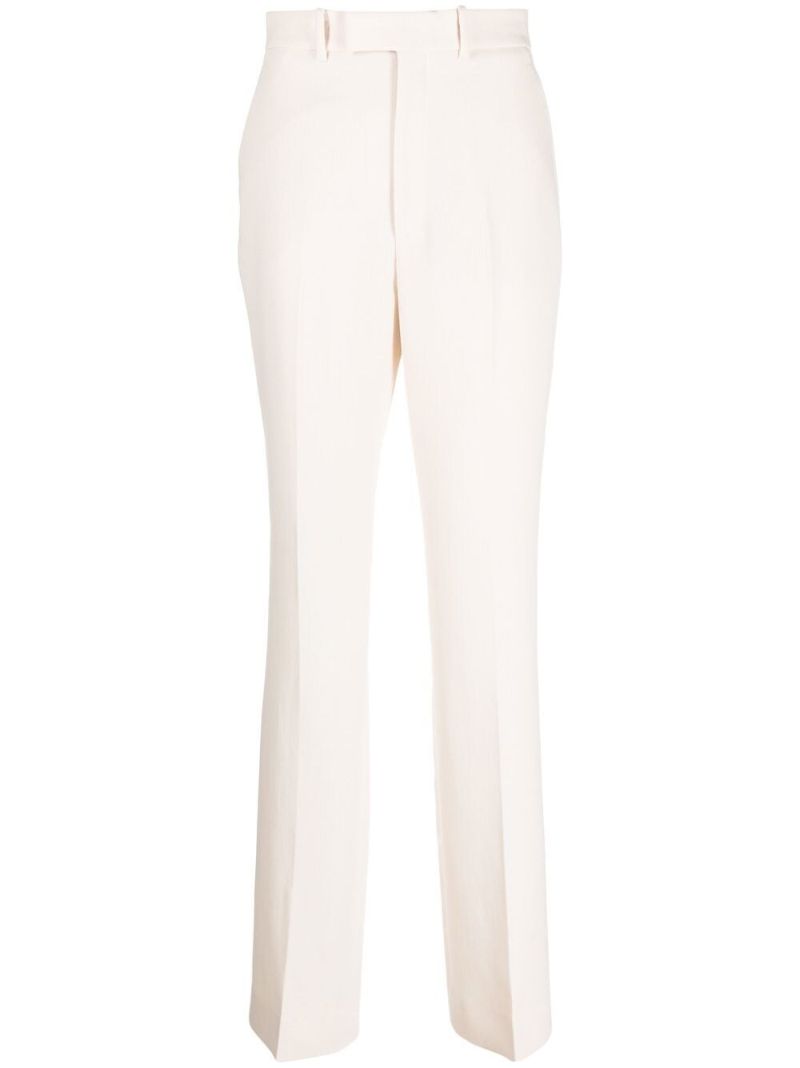 White Tailored Wool Trousers
