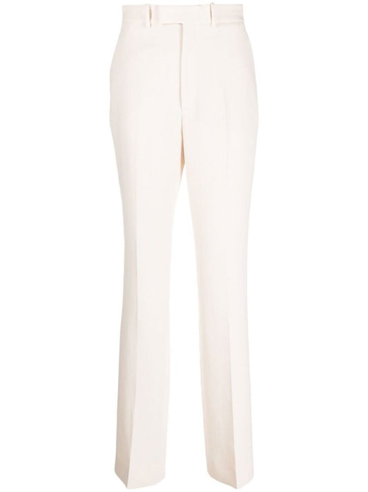 White Tailored Wool Trousers