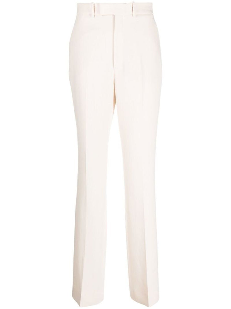 White Tailored Wool Trousers