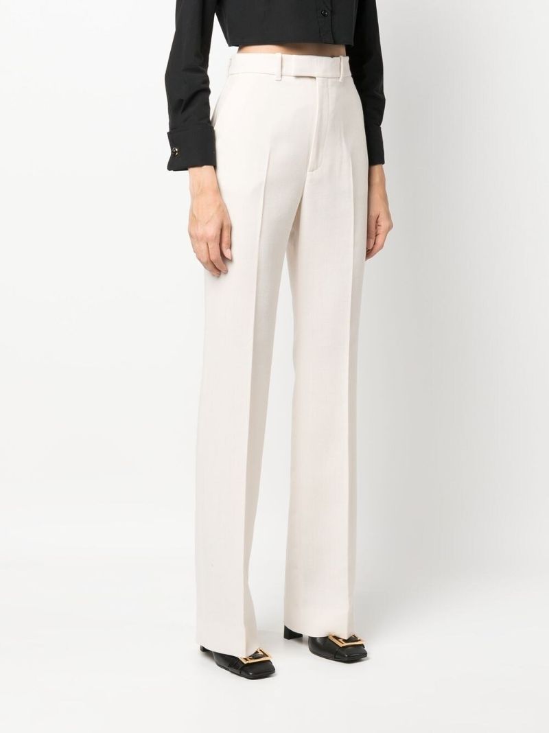 White Tailored Wool Trousers