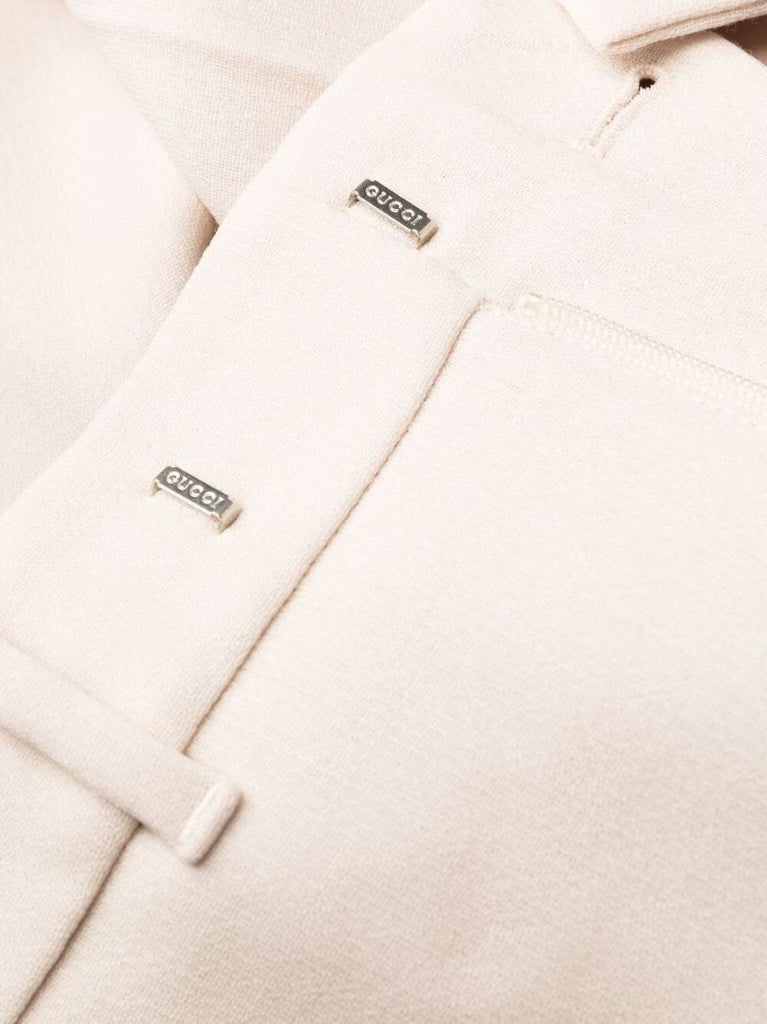 White Tailored Wool Trousers