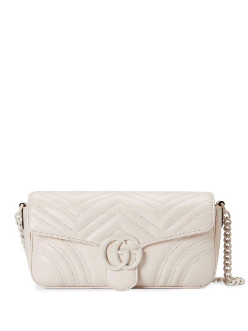 White Gg Marmont MatelassÃ_x0083_Â© Shoulder Bag