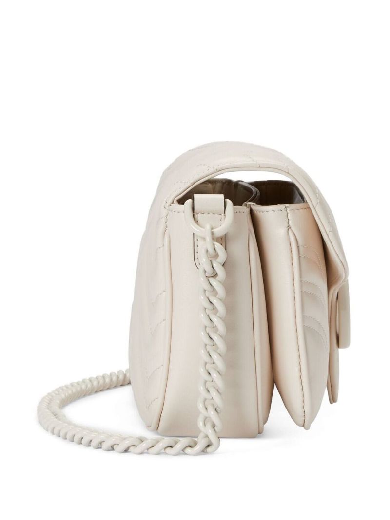 White Gg Marmont MatelassÃ_x0083_Â© Shoulder Bag