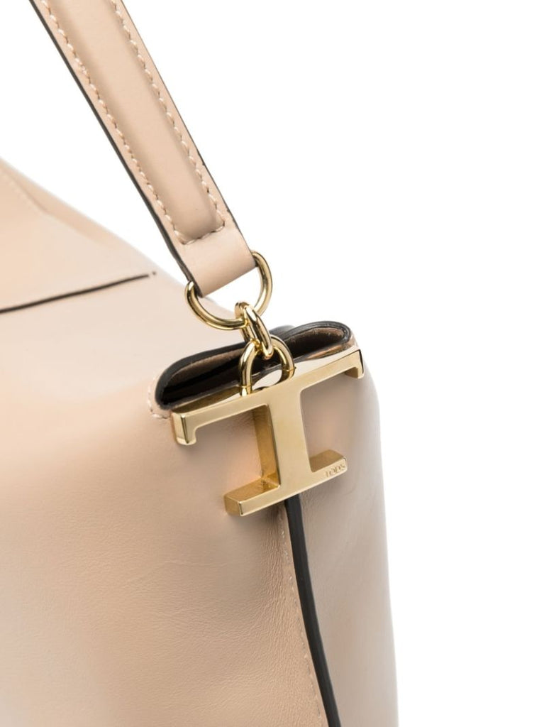 Beige Leather Shoulder Bag