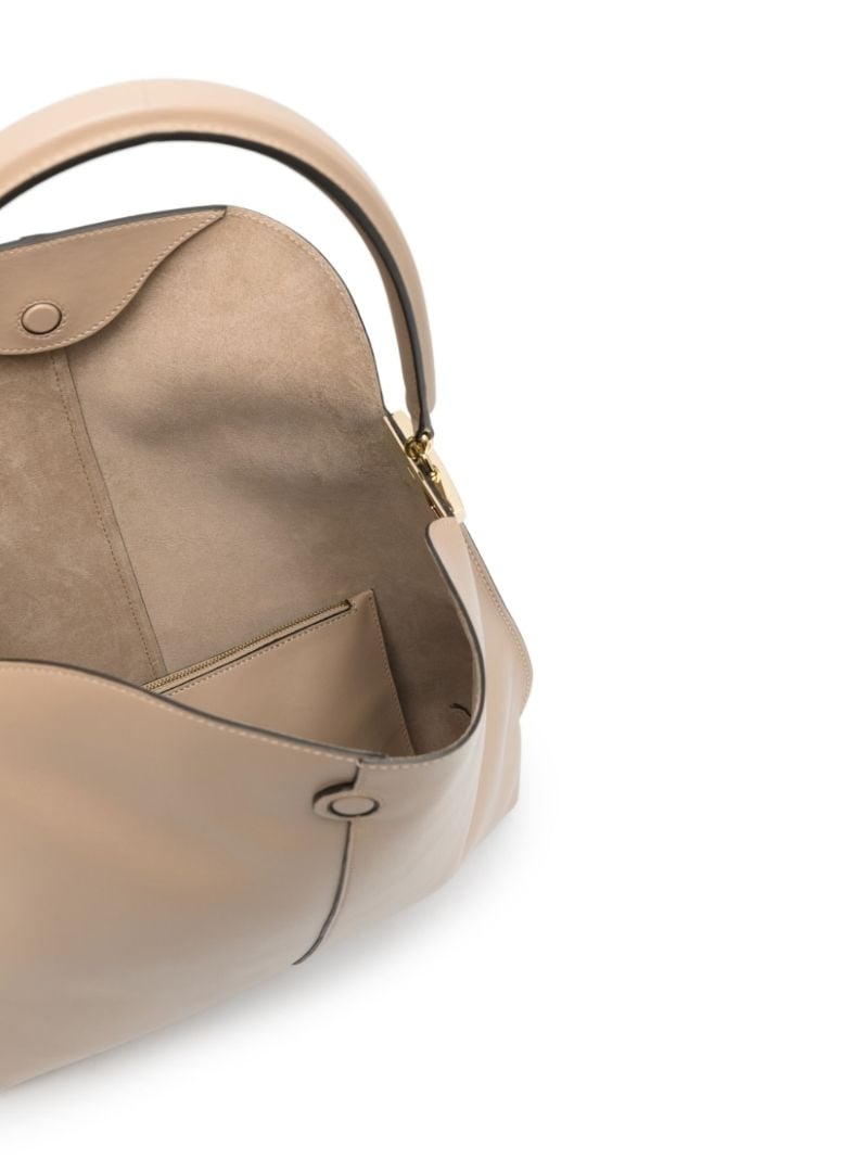 Beige Leather Shoulder Bag