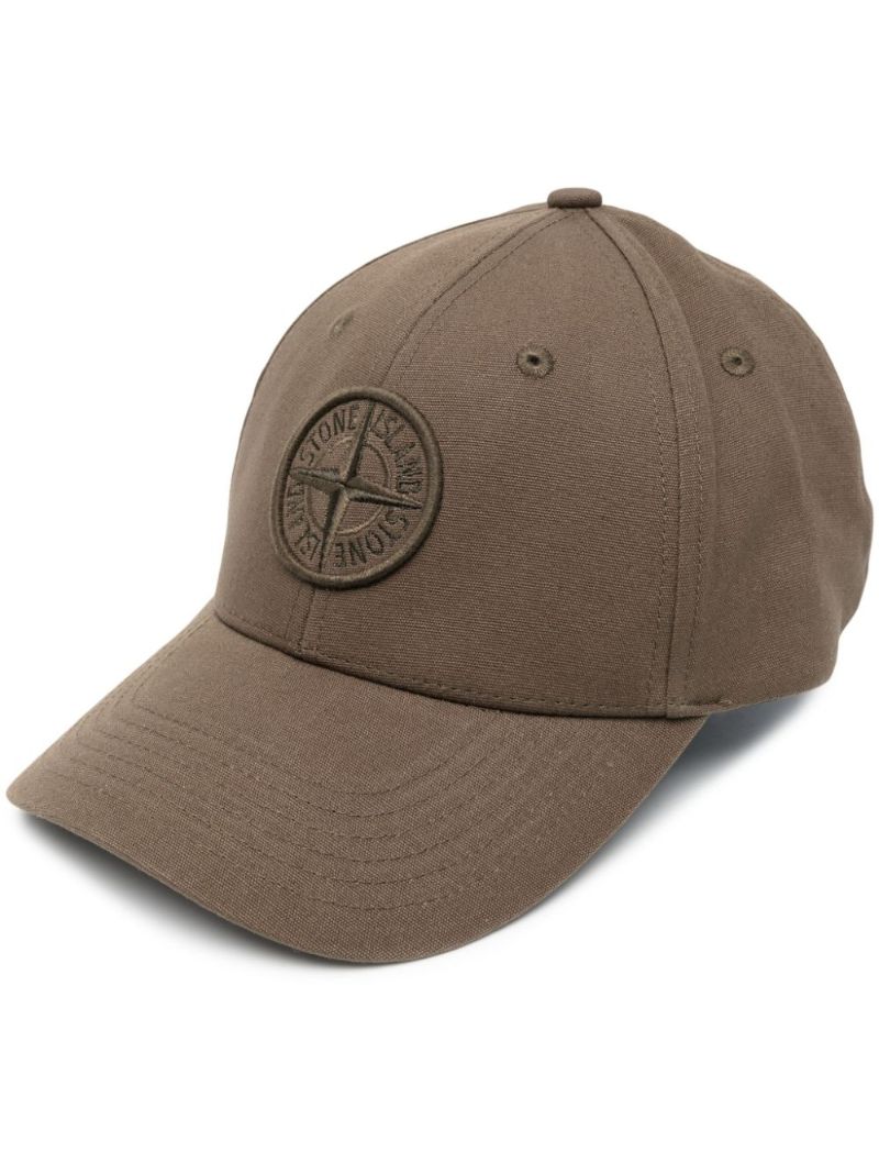 Green Cotton Embroidered Compass Logo Cap