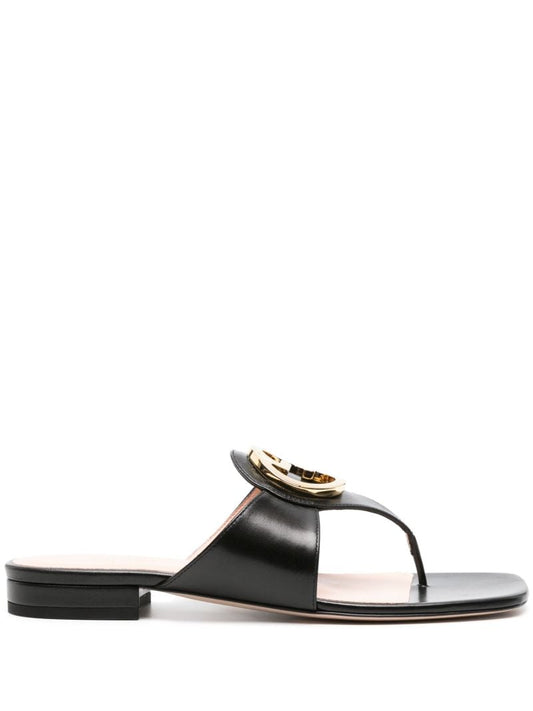 Black Blondie Leather Sandals