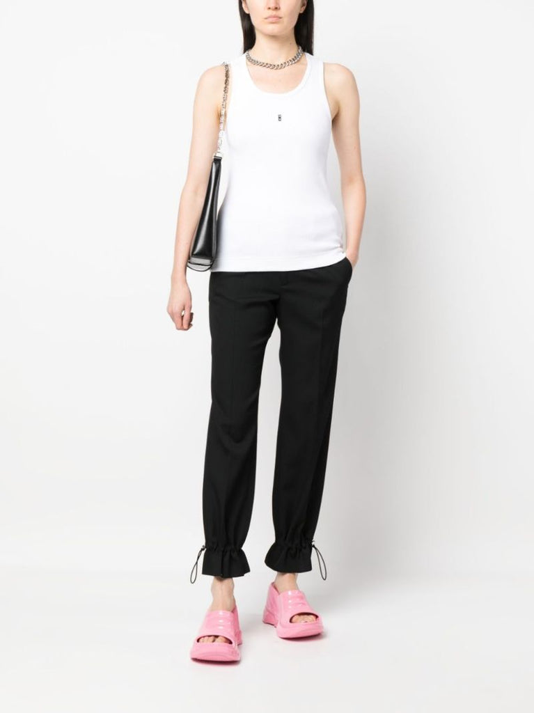 White 4g Plaque Tank Top