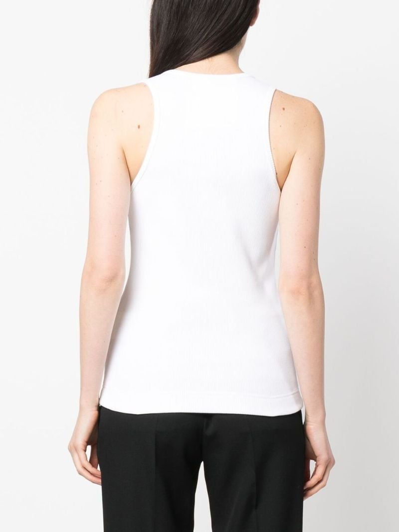 White 4g Plaque Tank Top
