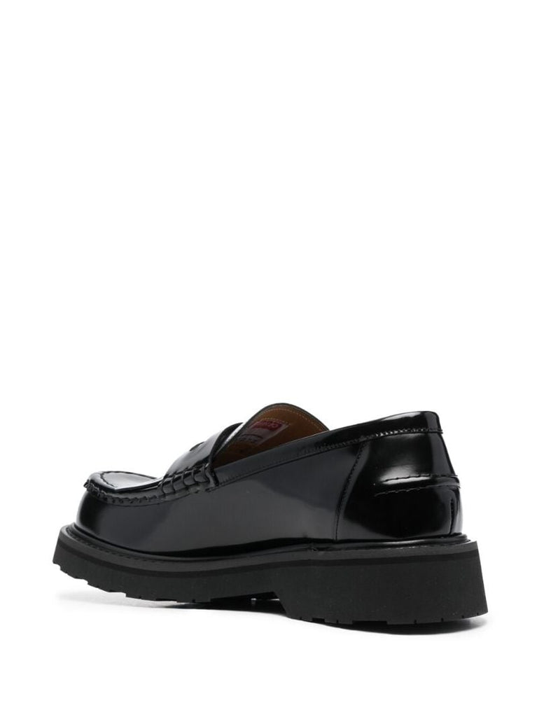 Black Kenzosmile Fringed Leather Loafers