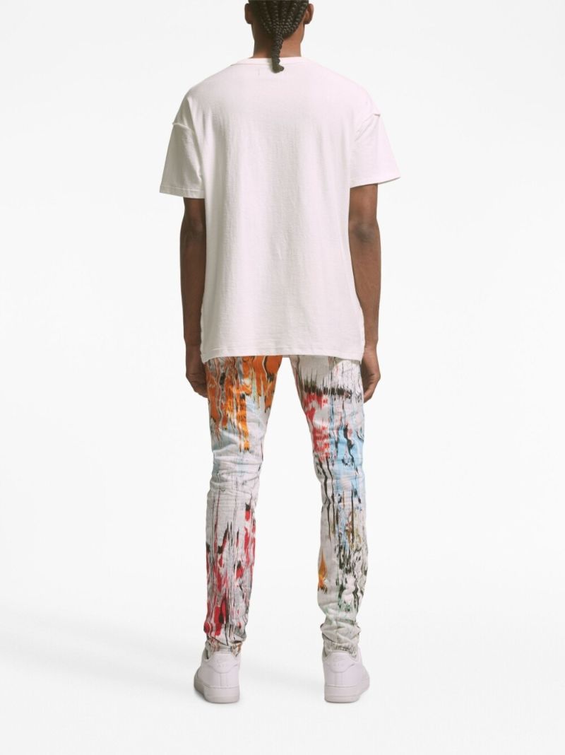 Multicoloured Glitch Print Skinny Jeans