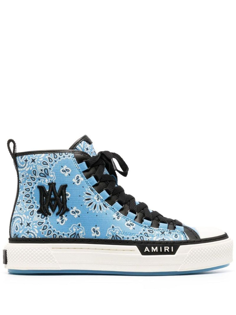 Blue Bandana Print High-top Sneakers