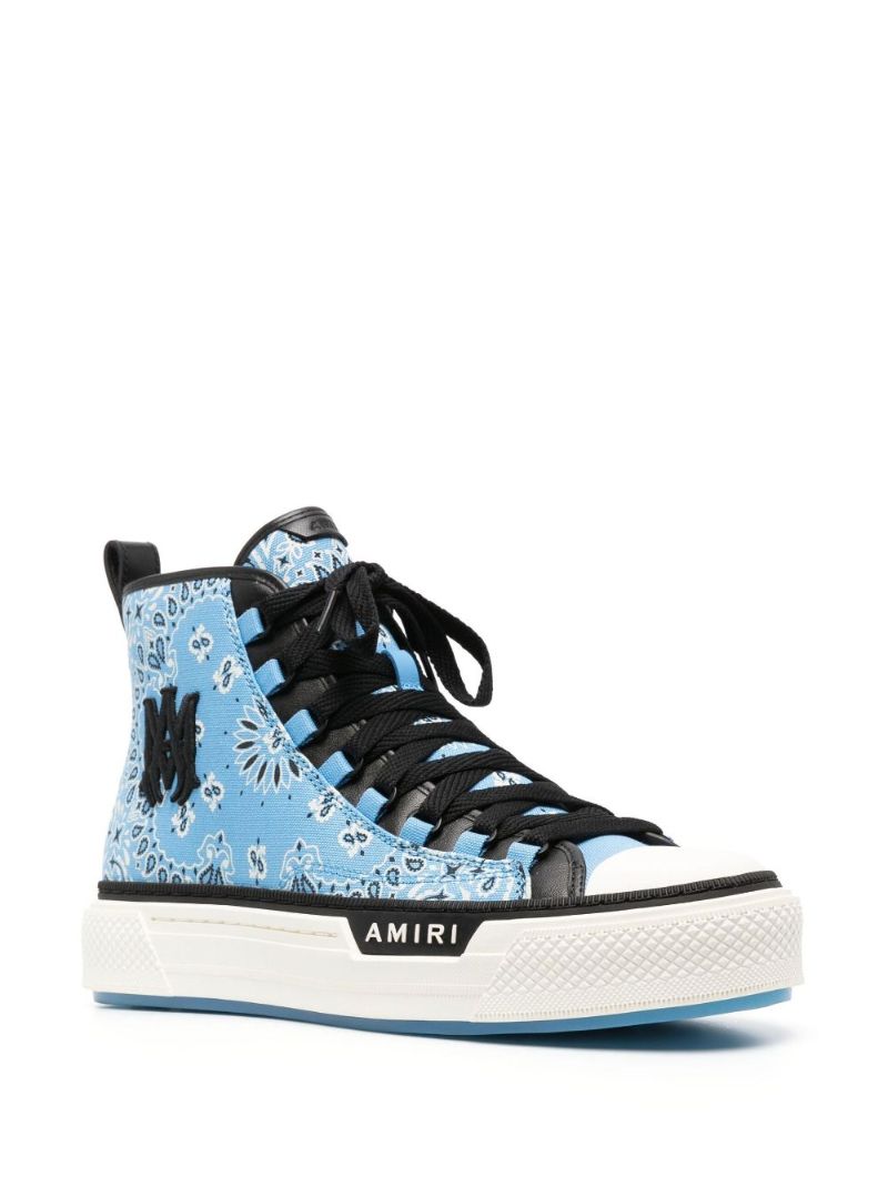Blue Bandana Print High-top Sneakers