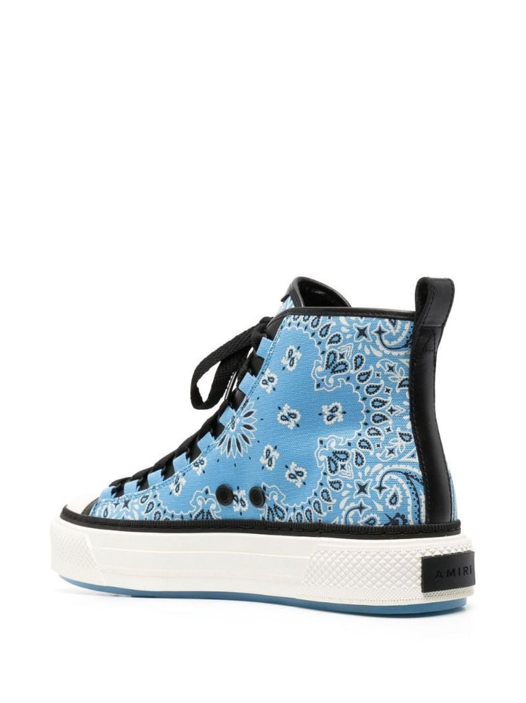 Blue Bandana Print High-top Sneakers