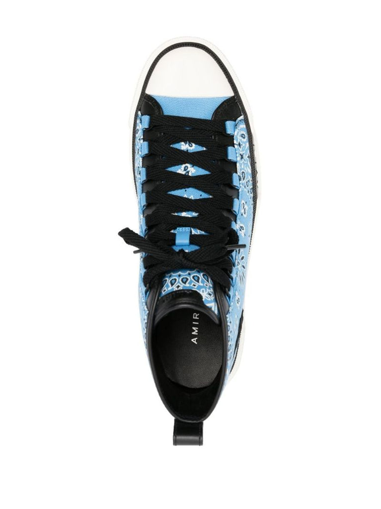 Blue Bandana Print High-top Sneakers