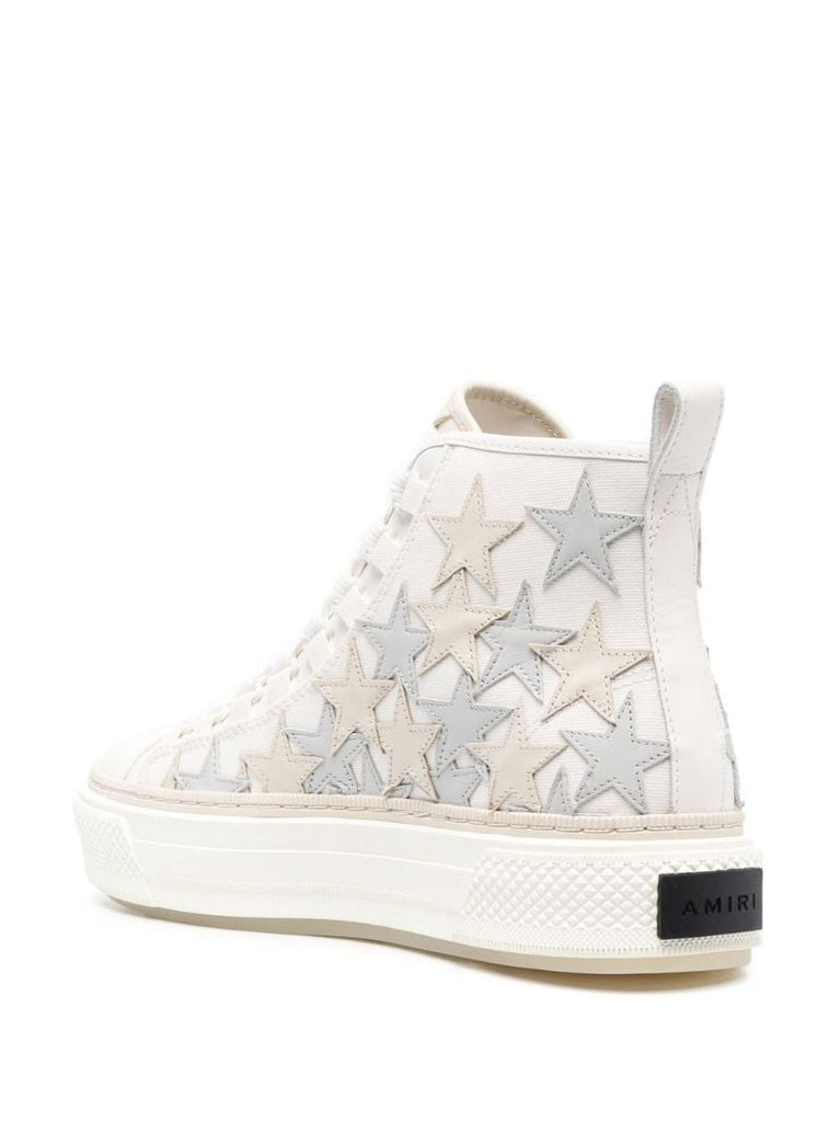 White Star Patch High Top Sneakers