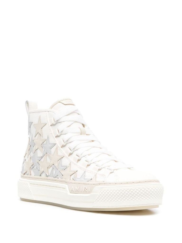 White Star Patch High Top Sneakers