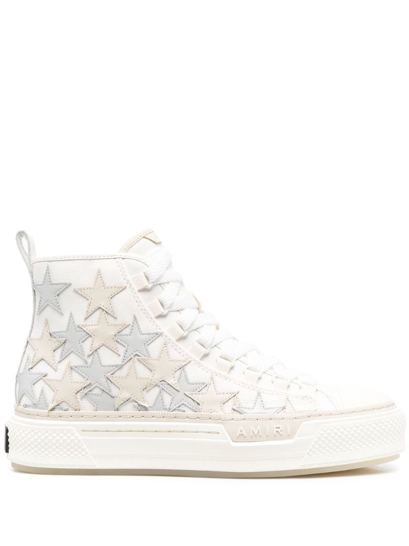 White Star Patch High Top Sneakers