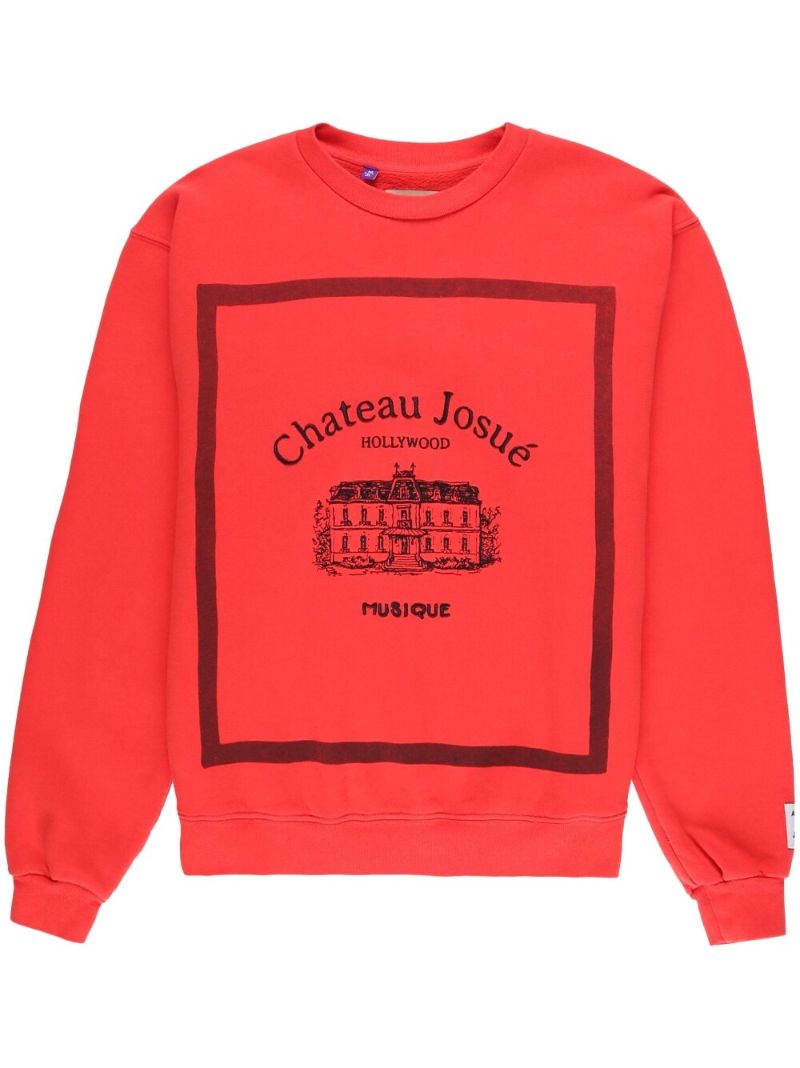 Red Graphic Print Sweatshirt