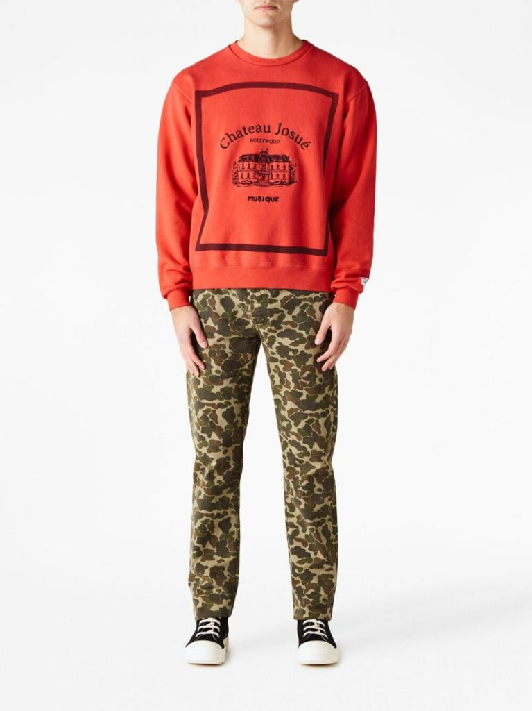Red Graphic Print Sweatshirt