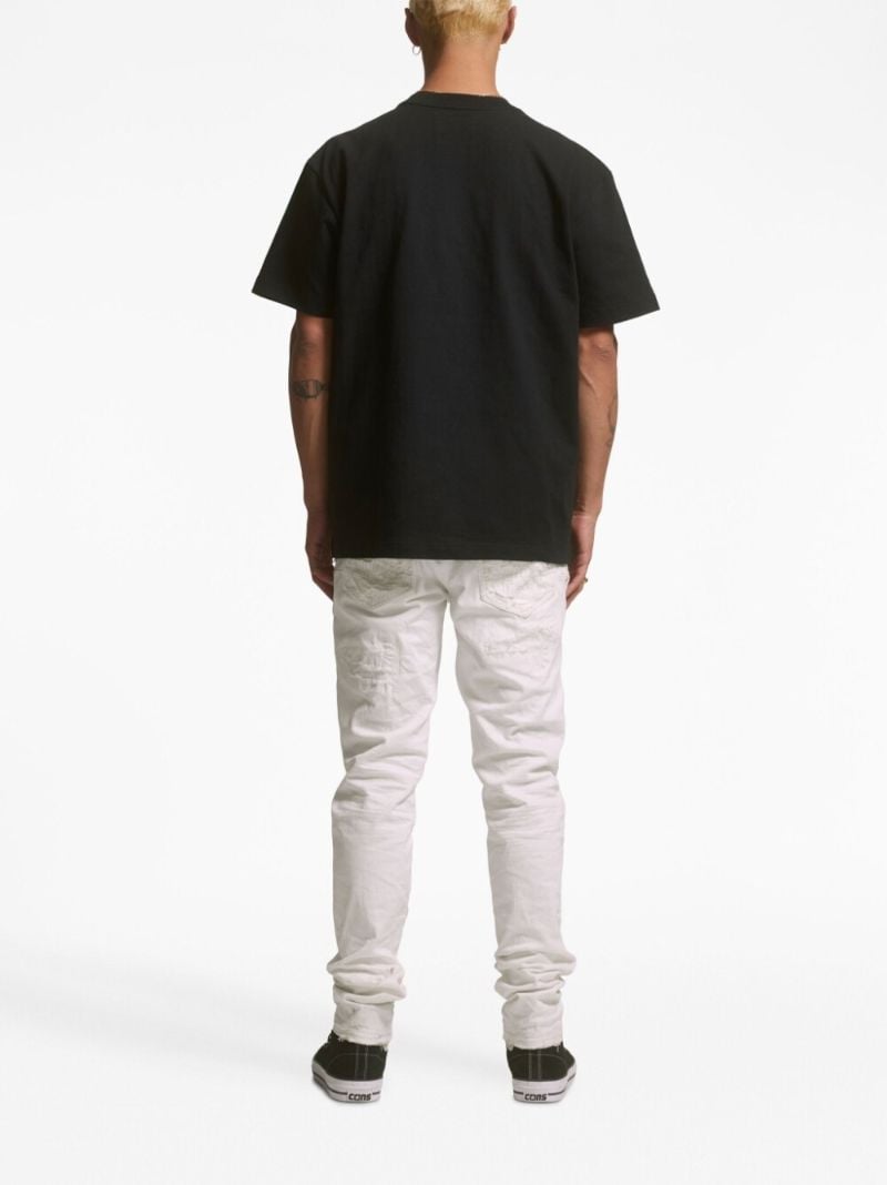 White Creased Low-rise Jeans