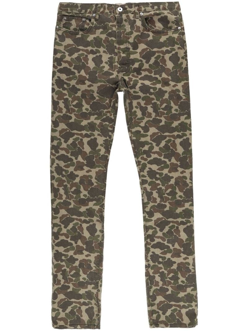 Khaki Camouflage Straight Leg Jeans
