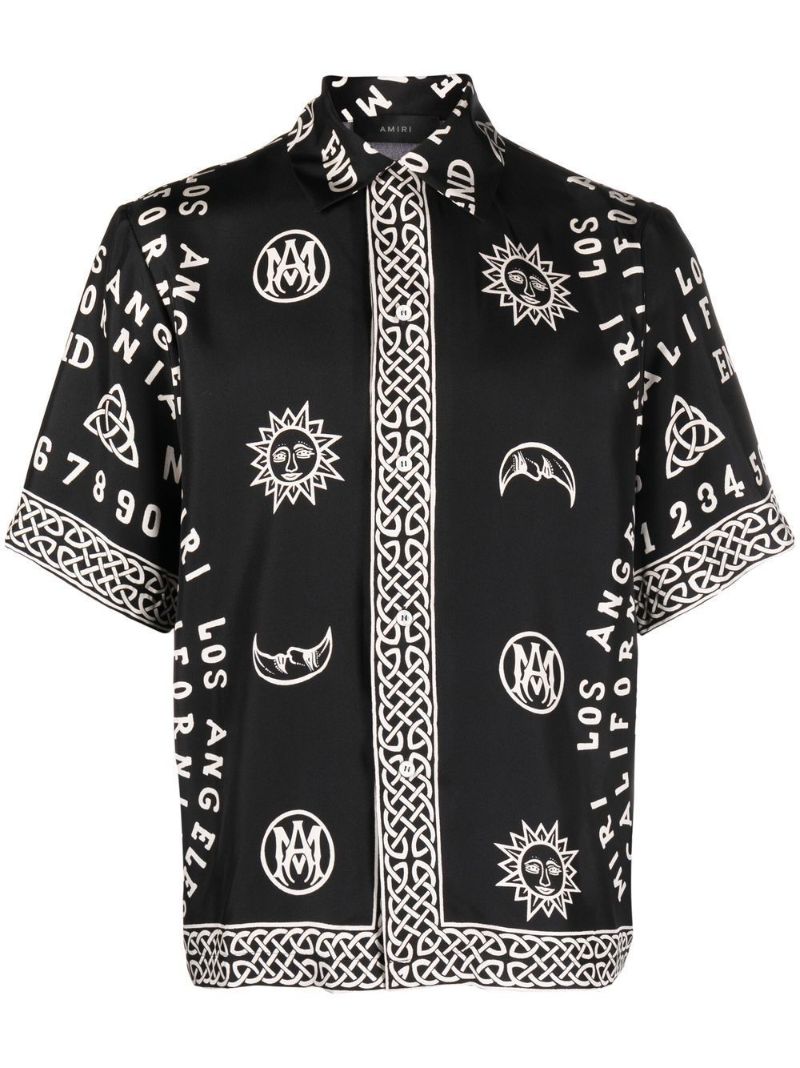Black Ouija Board Silk Shirt